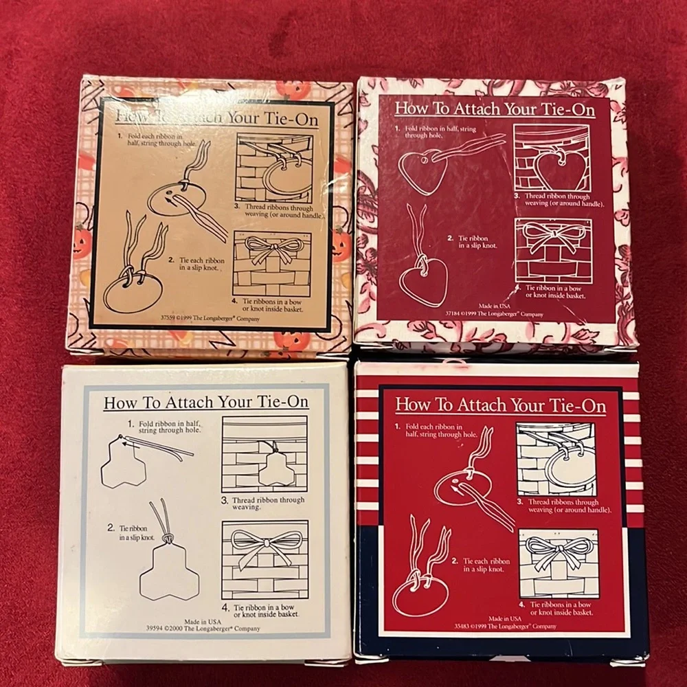 Longaberger Lot of 4 Celebration Tie-on for baskets - Picture 4 of 4